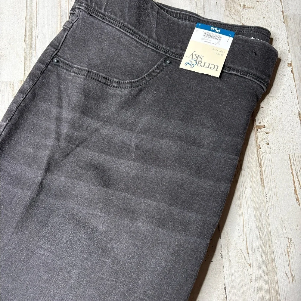 (Sold)Terra & Sky Women’s Plus Skinny High Rise Pull-On Size 1X Jeggings - Picture 2 of 15